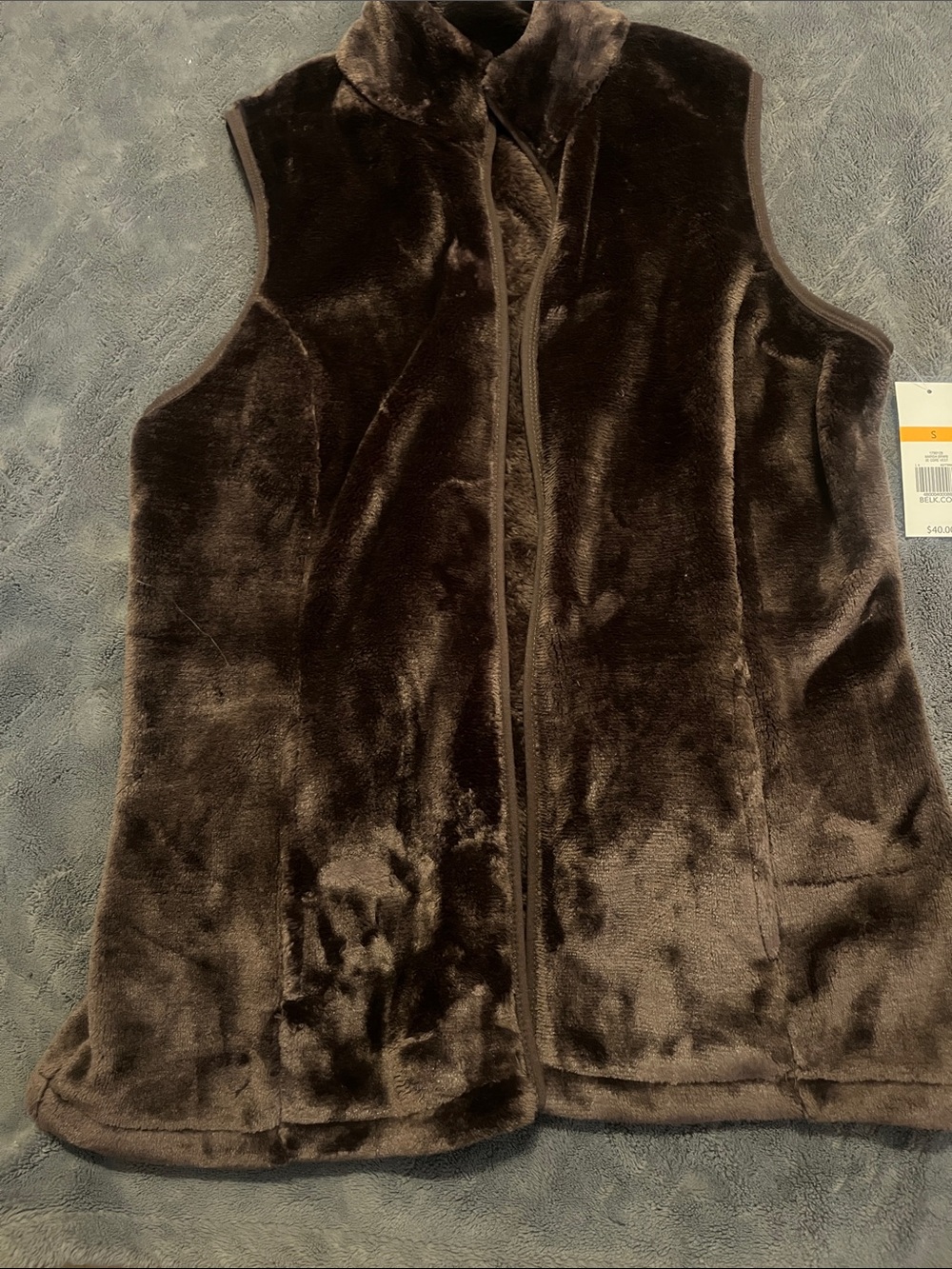 Kim Rogers Marsh Brown Faux Fur Vest